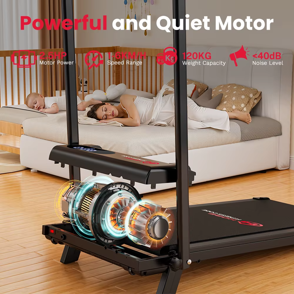 Bigzzia Treadmill 6km/h Foldable LED Display Home Gym UK