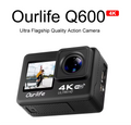 OURLIFE Q600 4K30FPS Action Camera WiFi 30m Waterproof + 64GB SD UK