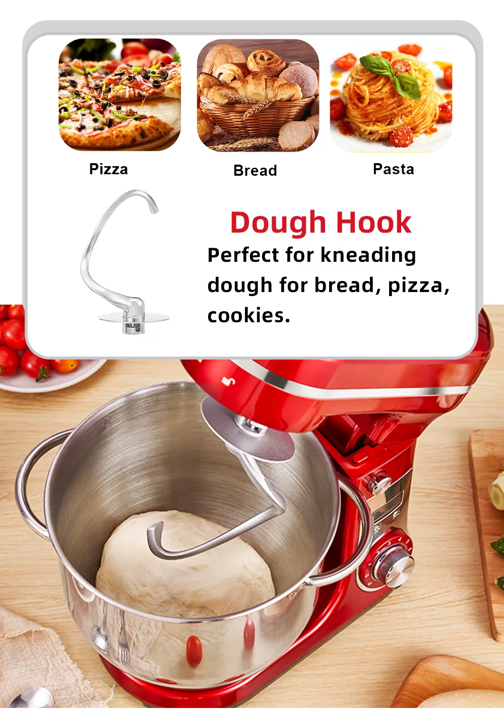 BioloMix 1200W Stand Mixer 6L Bowl UK