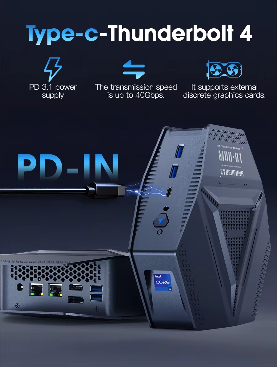 GH9 Mini PC Intel i9-12900H 14 Core Win11 Pro WiFi6 Thunderbolt 4K 32GB 1TB SSD