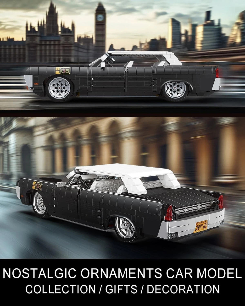 Mould King 10118 Continental Vintage Car Building Blocks Brick Set UK