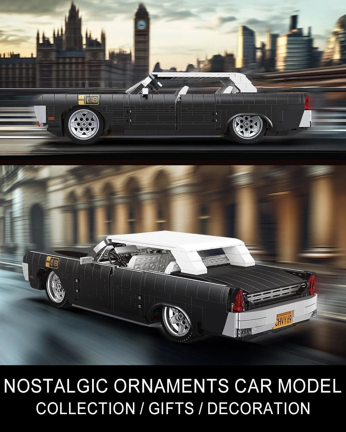 Mould King 10118 Continental Vintage Car Building Blocks Brick Set UK