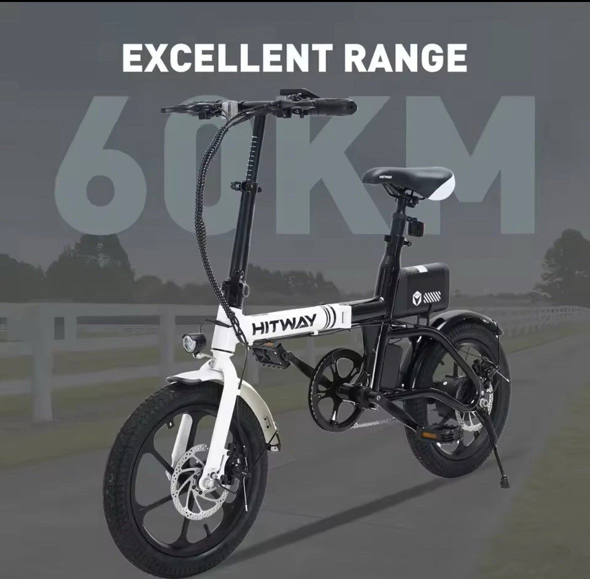 HITWAY BK35 Folding Electric Bike 250W 36V 16" E-Bike 60km Long Range Commuter