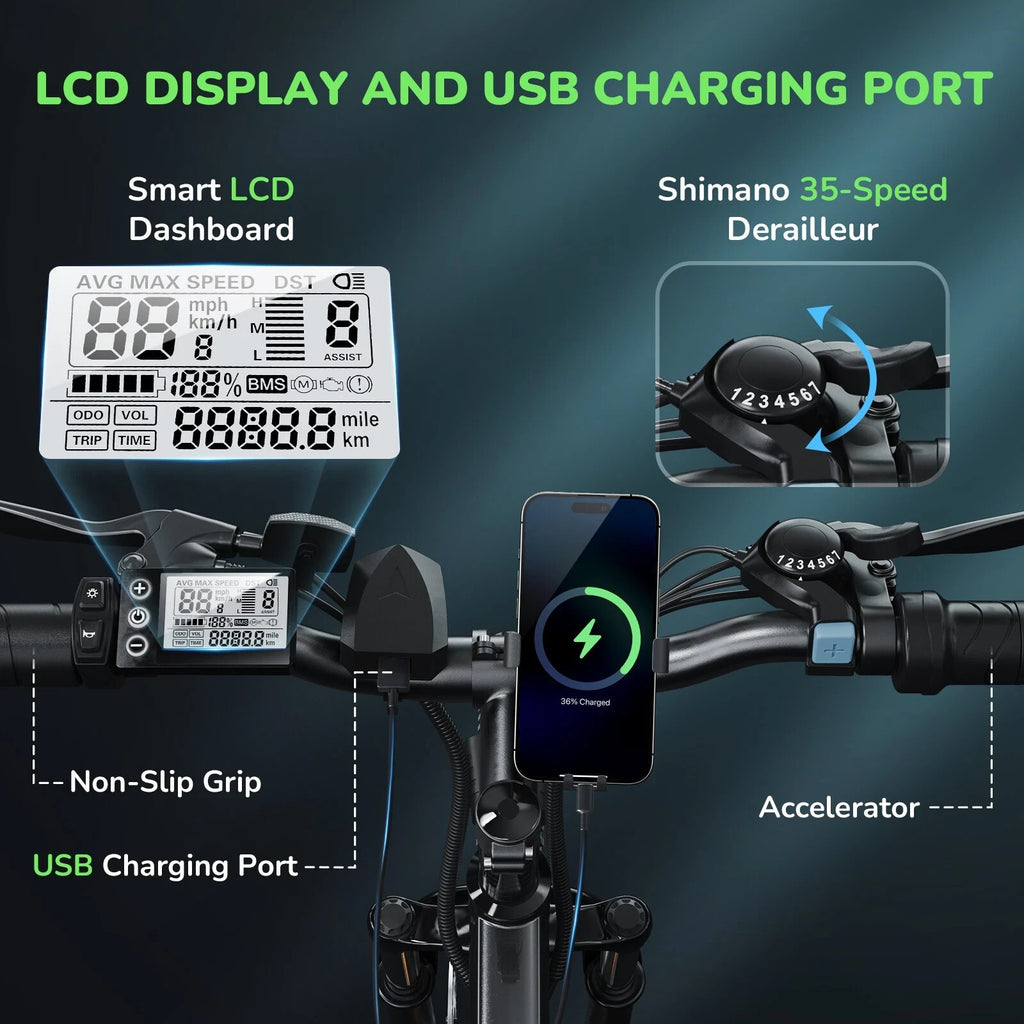 isinwheel M10 Electric Bike 250W 36V 10.4Ah City E-Bike 26" White/Black 60KM