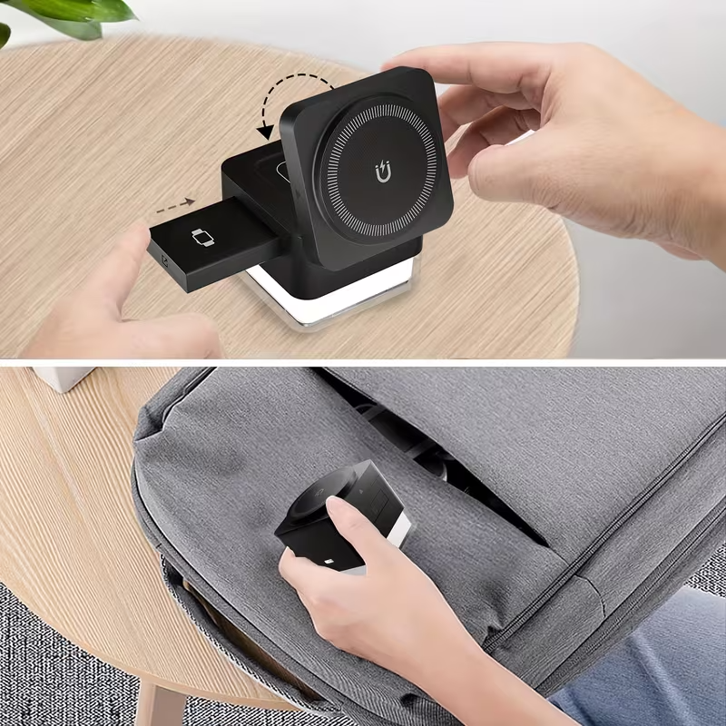 3-in-1 Wireless Charging Station Fast Charger iPhone Watch AirPods Night Light