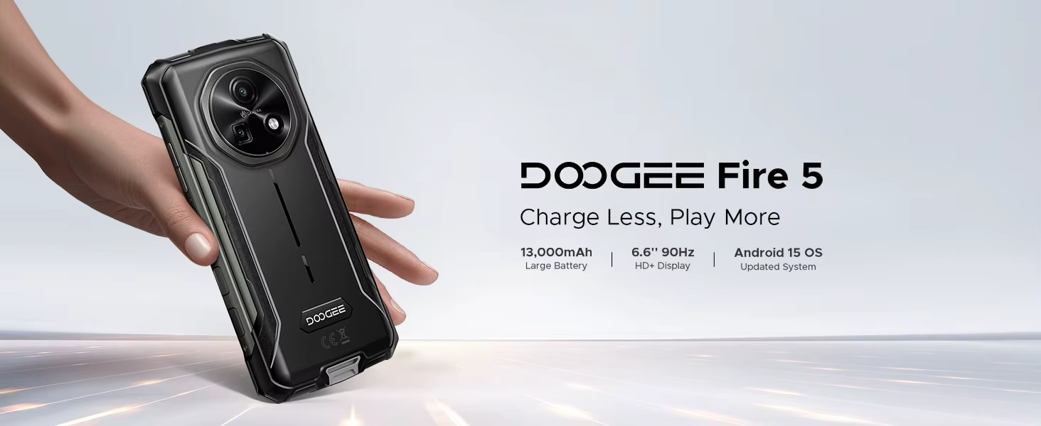 DOOGEE Fire Rugged Smartphone Android 15 13000mAh NFC UK
