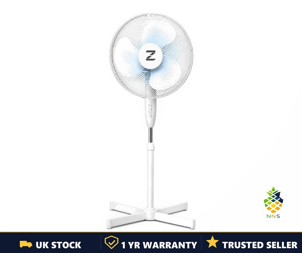 Pedestal Fan 17in Extendable Oscillating 3-Speed Adjustable Height Tiltable UK