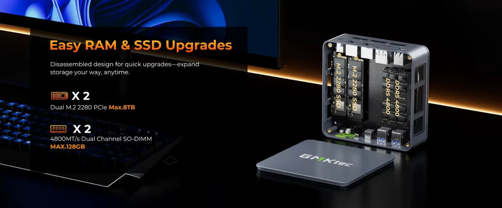 GMKtec M6 Ultra Mini PC Ryzen 5 6600H 64GB/2TB NVMe SSD Win11 Pro WiFi 6E USB4