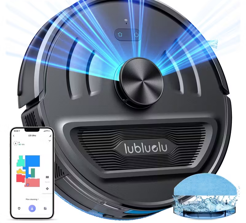 Lubluelu L20 Max Robot Vacuum & Mop 6000Pa Self-Empty 3in1 Smart Mapping WiFi UK