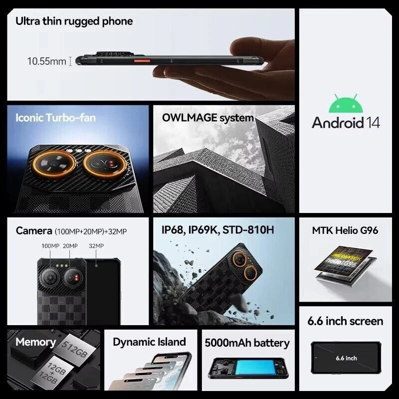 IIIF150 Air3 Rugged Smartphone 12GB 512GB Android 14 100MP UK