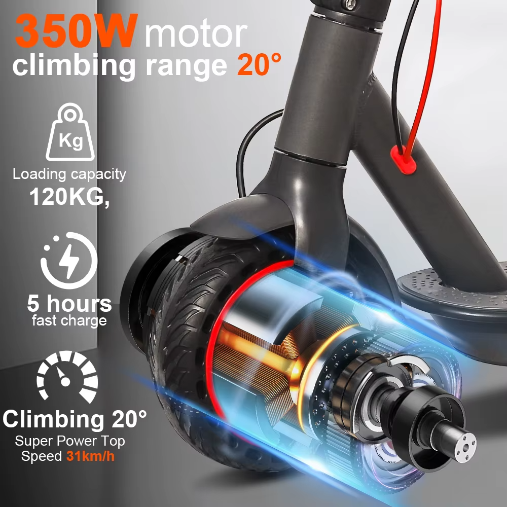 JUICEASE Adult Electric Scooter 250W 30km Range Foldable Suspension UK