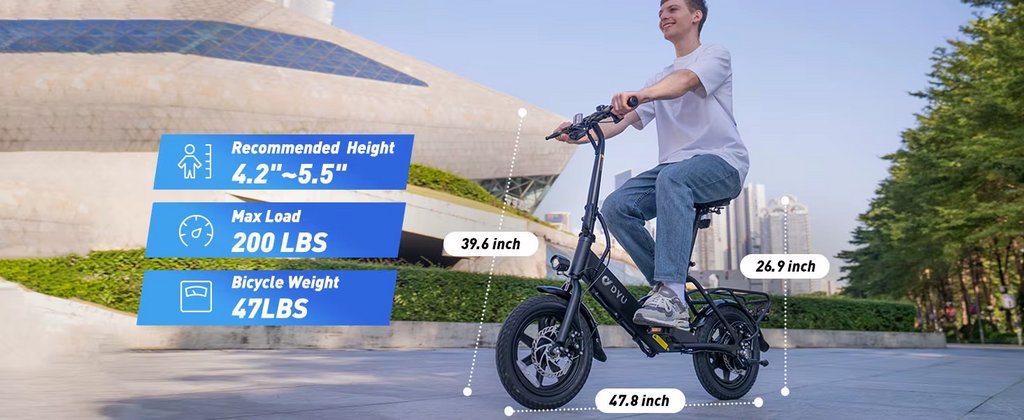 DYU C3 Folding Electric Bike 250W 36V 14” E-Bike 25km/h 40km Range + Warranty