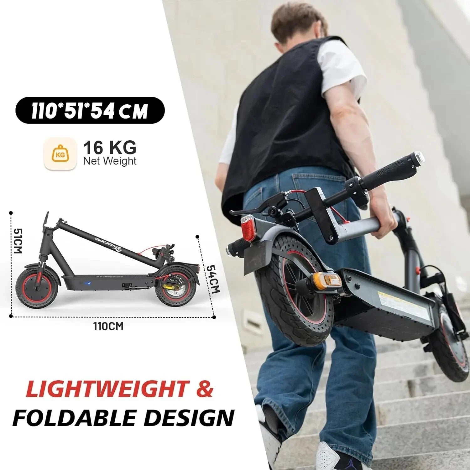 EVERCROSS PLUS EV10K Electric E Scooter 25km/h 10” Foldable App LCD Suspension
