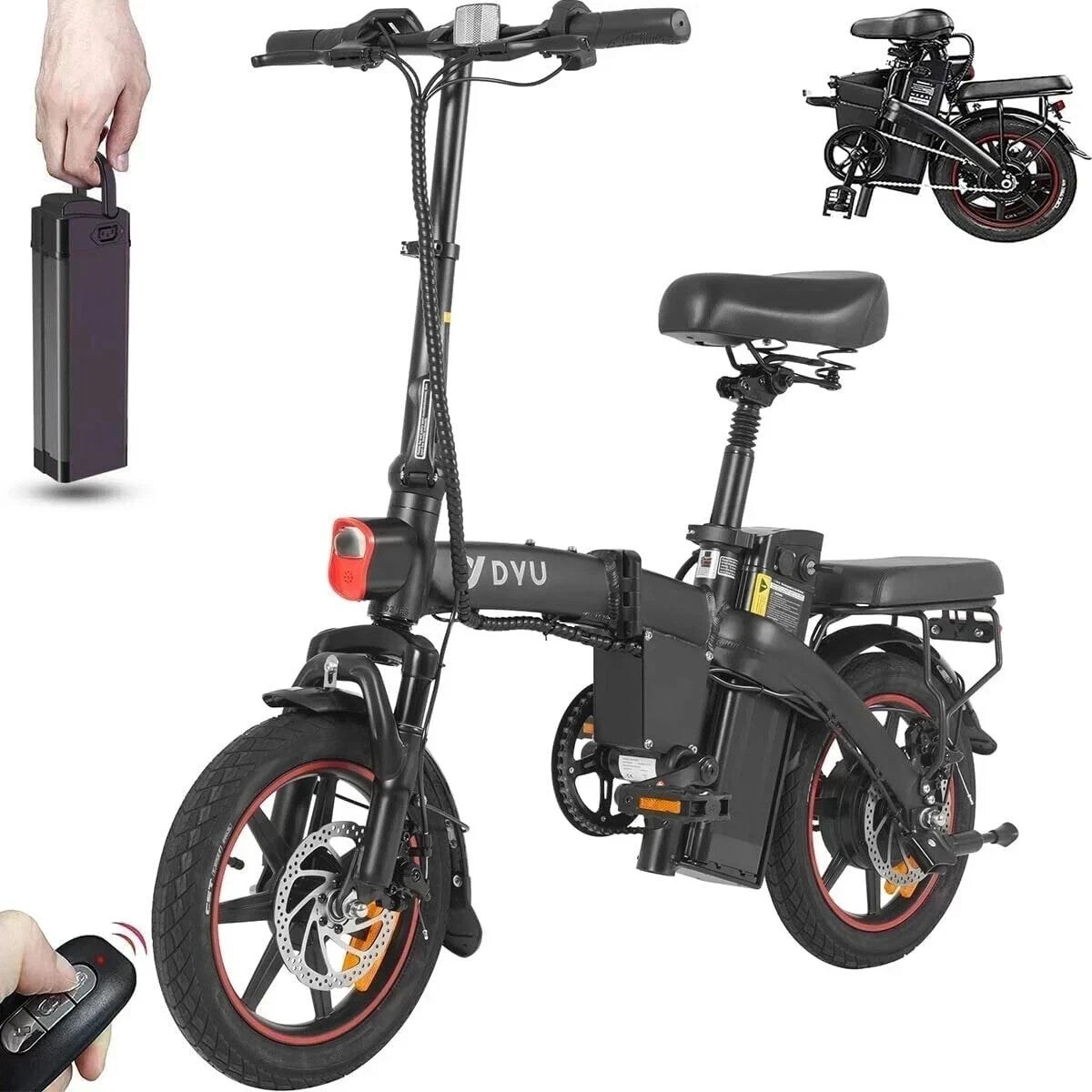 DYU A5 Folding Electric Bike 250W 48V 7.5Ah 14” Foldable E-Bike 25km/h 60km