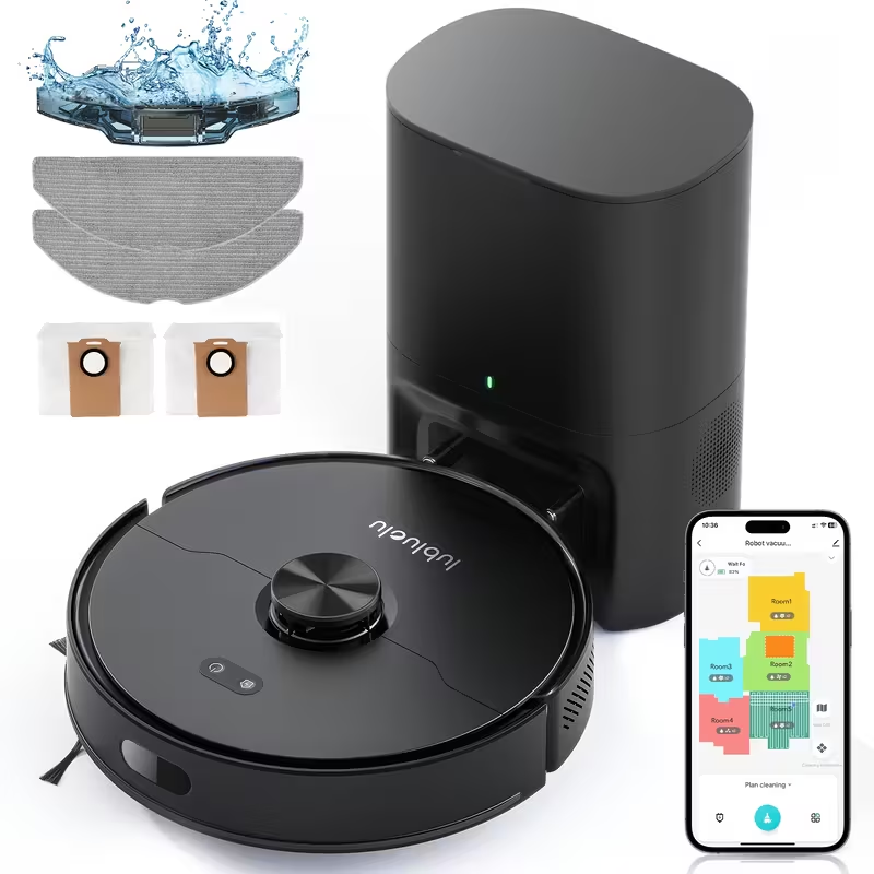 Lubluelu L15 Max Robot Vacuum & Mop 6000Pa Self-Empty 3in1 Smart Mapping WiFi UK