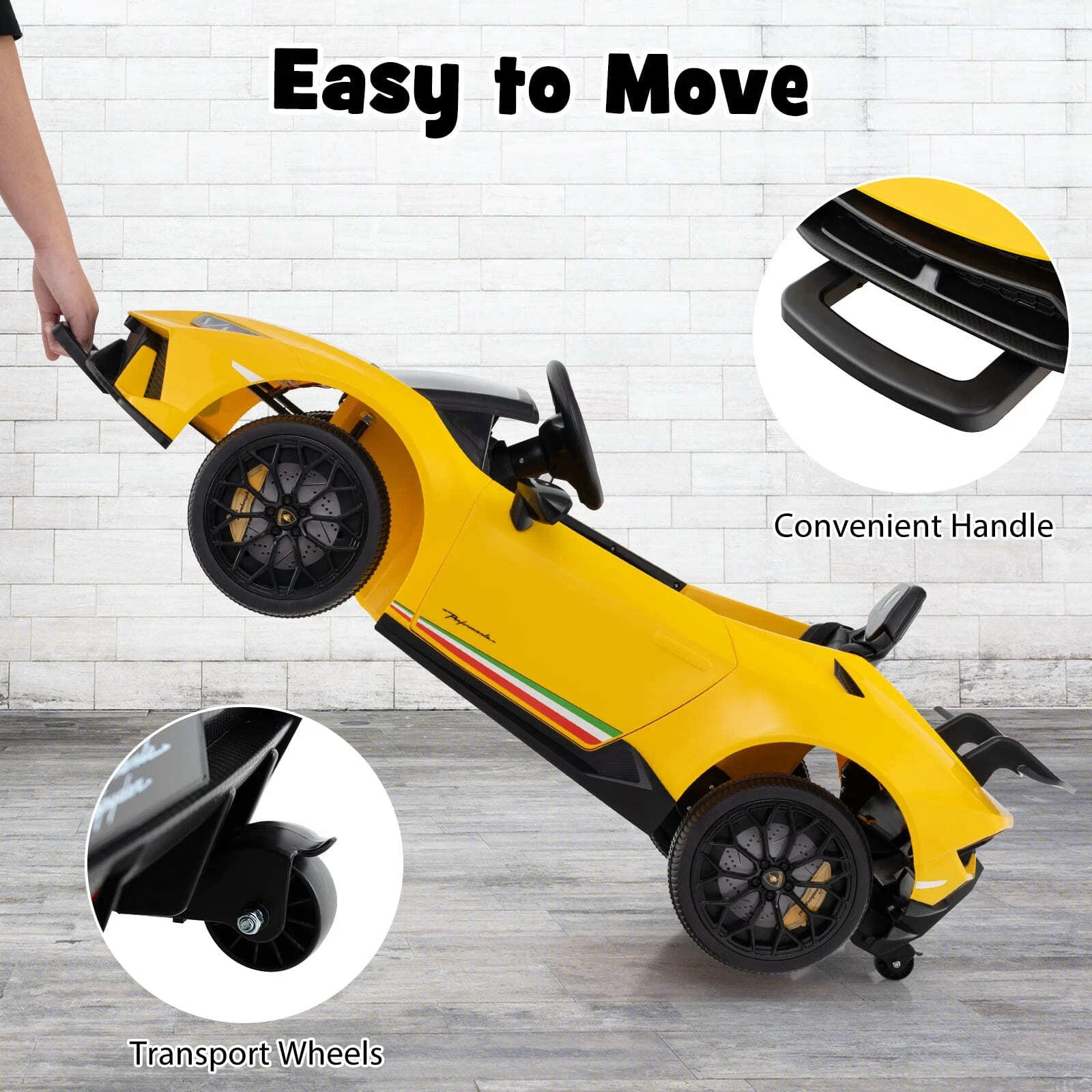 DORTALA Kids 12V Ride-On Car Remote Control Yellow UK