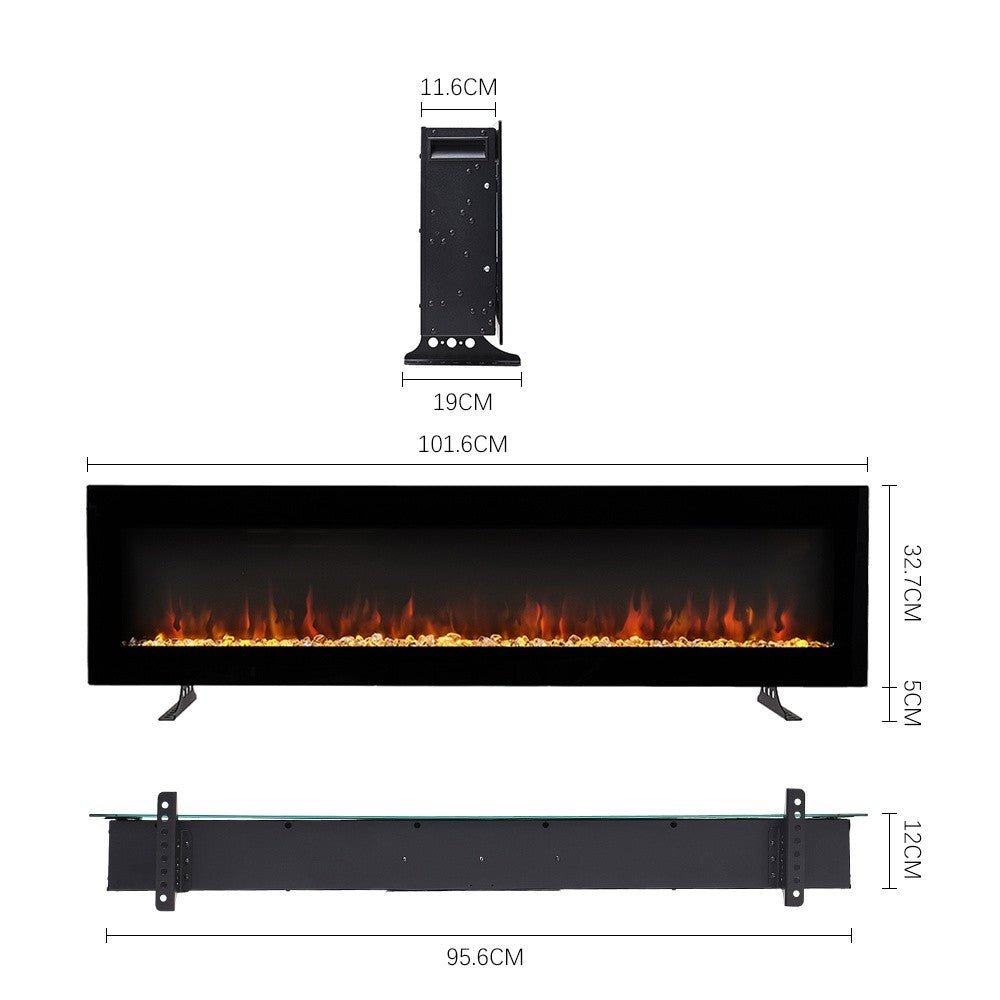 Modern Electric Fireplace TV Stand LED Flames Remote Storage Console UK