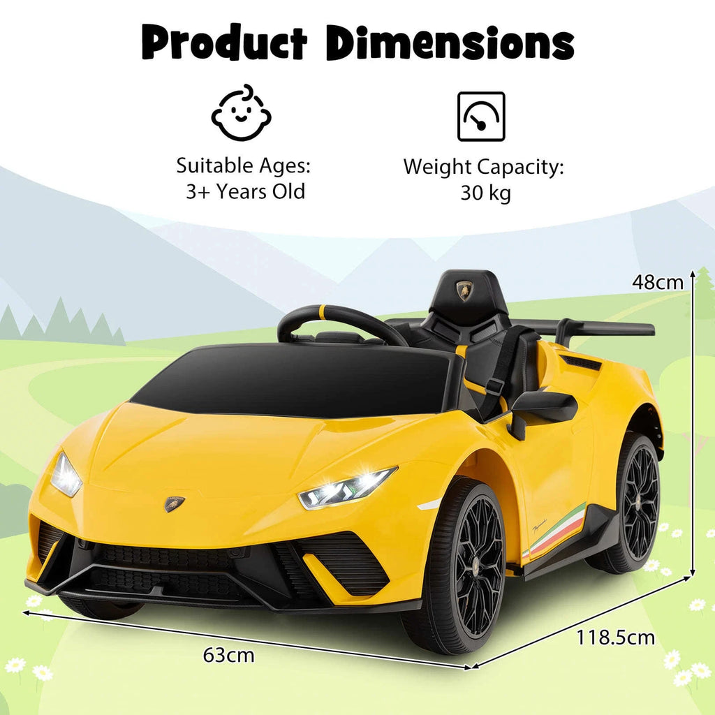 DORTALA Kids 12V Ride-On Car Remote Control Yellow UK