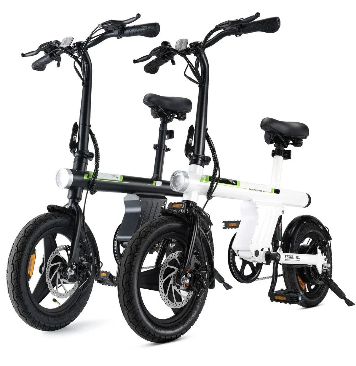 iSinwheel 14" Electric Bike 250W Motor 25km/h E-City Bike 60KM Range Black/White