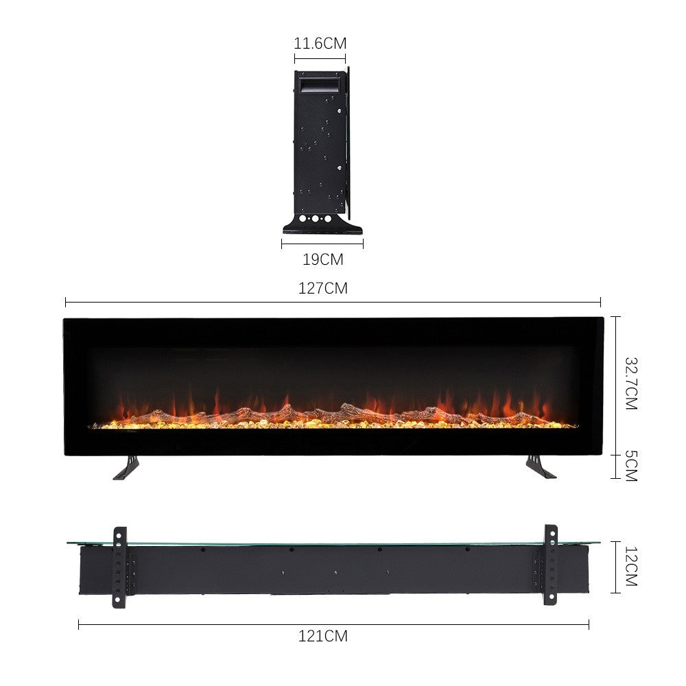 Modern Electric Fireplace TV Stand LED Flames Remote Storage Console UK
