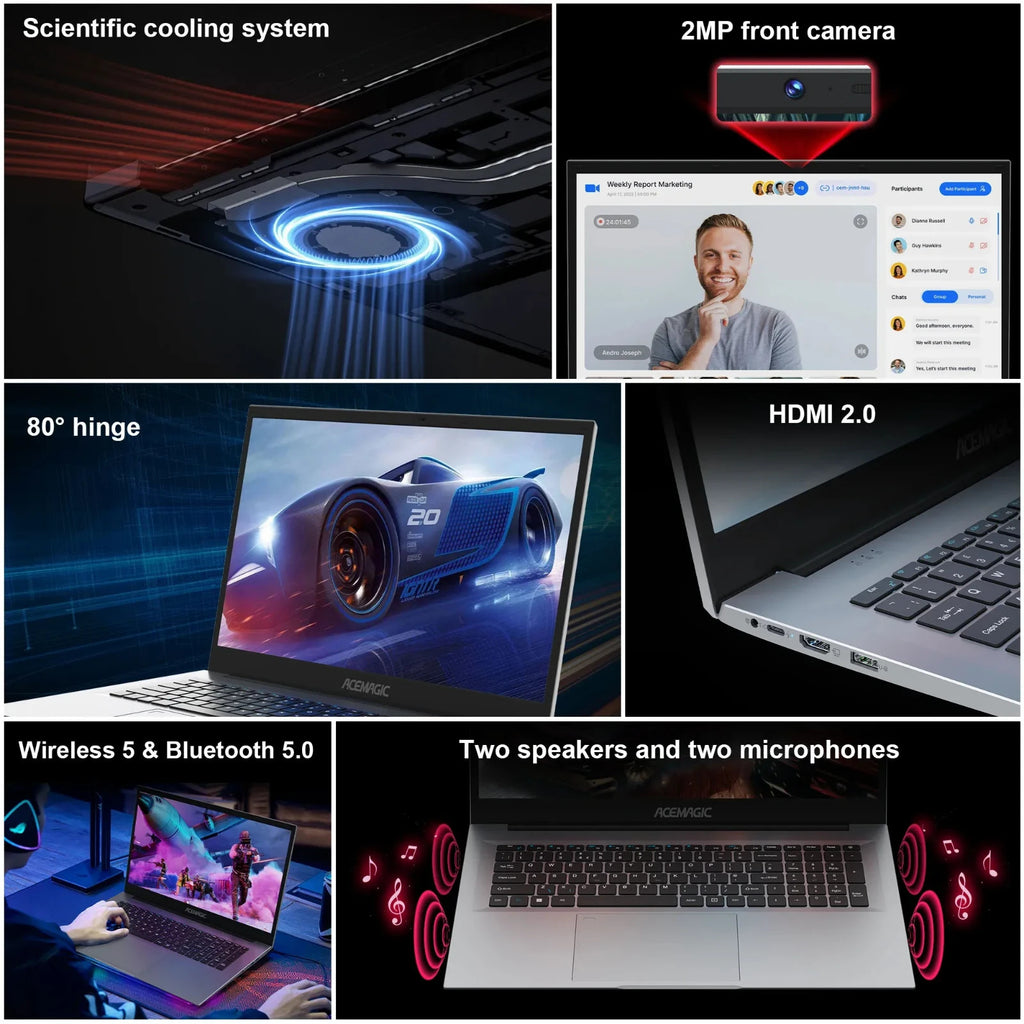 ACEMAGIC 18.5" FHD IPS Laptop Intel N150 Quad-Core 16GB RAM 512GB Windows 11 Pro