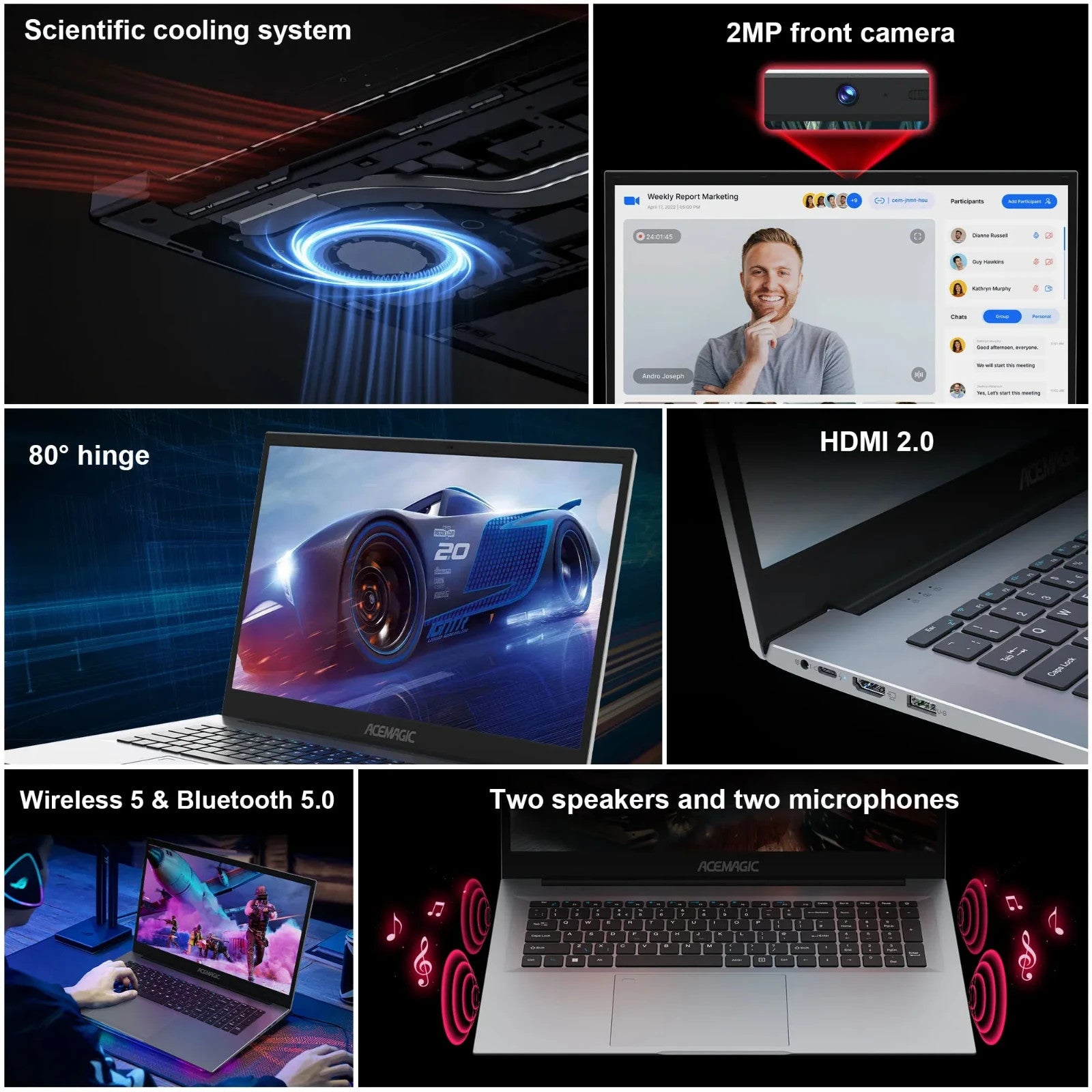 ACEMAGIC 18.5" FHD IPS Laptop Intel N150 Quad-Core 16GB RAM 512GB Windows 11 Pro