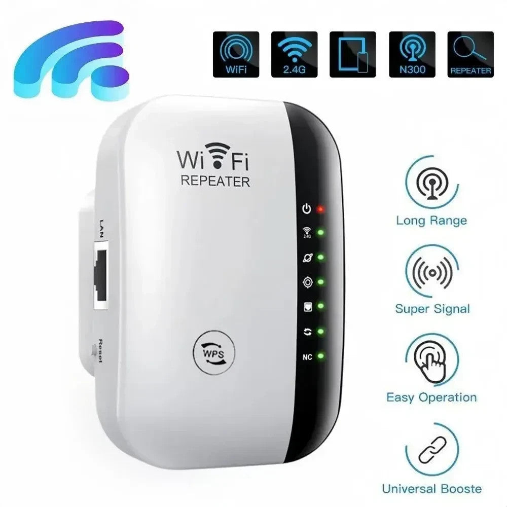 300Mbps WiFi Range Extender Signal Booster Wireless Repeater 2.4G UK