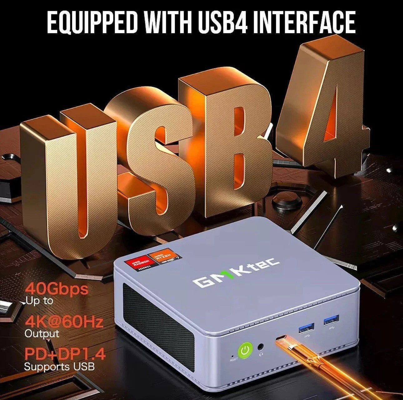 GMKtec K6 Fast Mini PC AMD R7-7840HS 16GB RAM 1TB SSD Win11 Pro WiFi 6E BT5.2