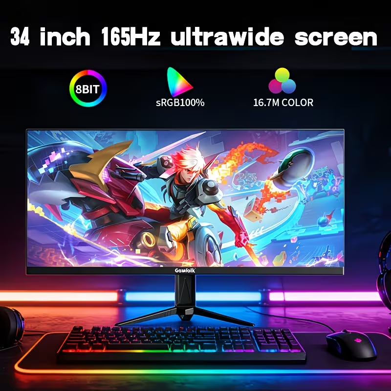 Gawfolk 34" IPS QHD Gaming Monitor 165Hz UK
