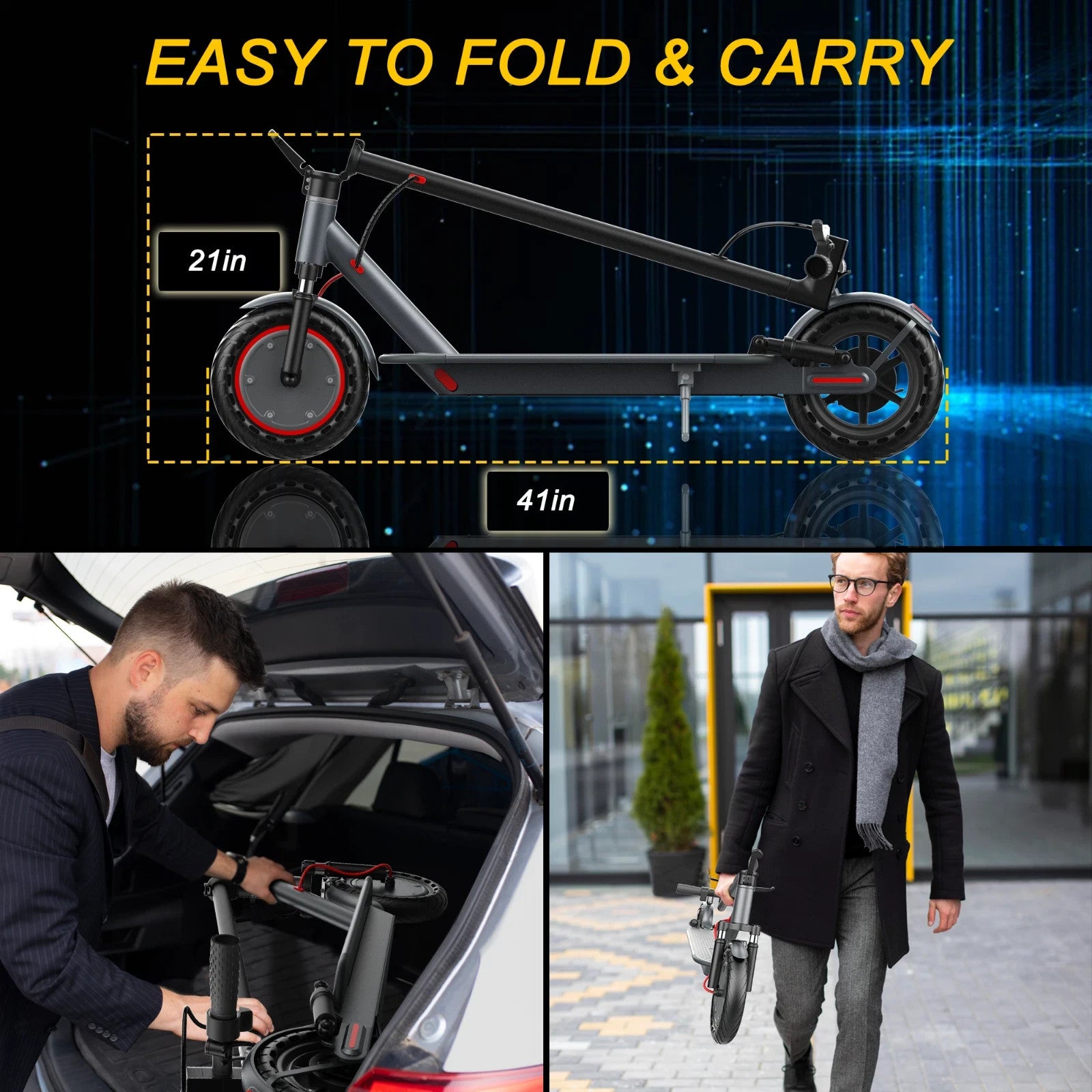 JUICEASE Adult Electric Scooter 250W 30km Range Foldable Suspension UK
