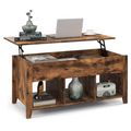 Lift Top Coffee Table with Storage Rustic Brown Modern UK