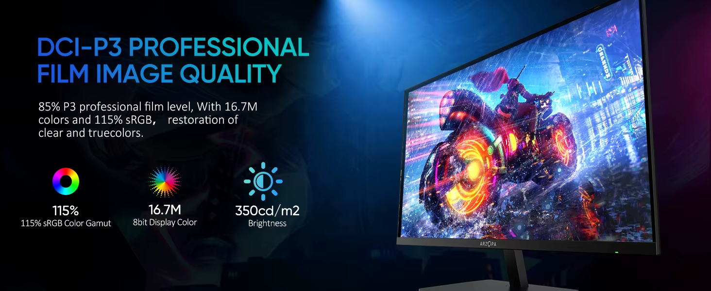ARZOPA 27" IPS QHD Gaming Monitor 180Hz 1ms FreeSync UK