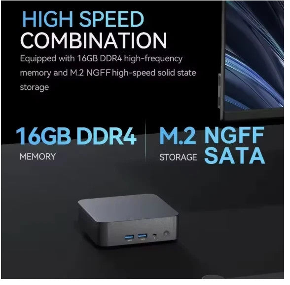 Fast Work Mini PC Intel i3 16GB RAM 1TB SSD Win11 Pro Triple 4K WiFi6 BT5 HDMI