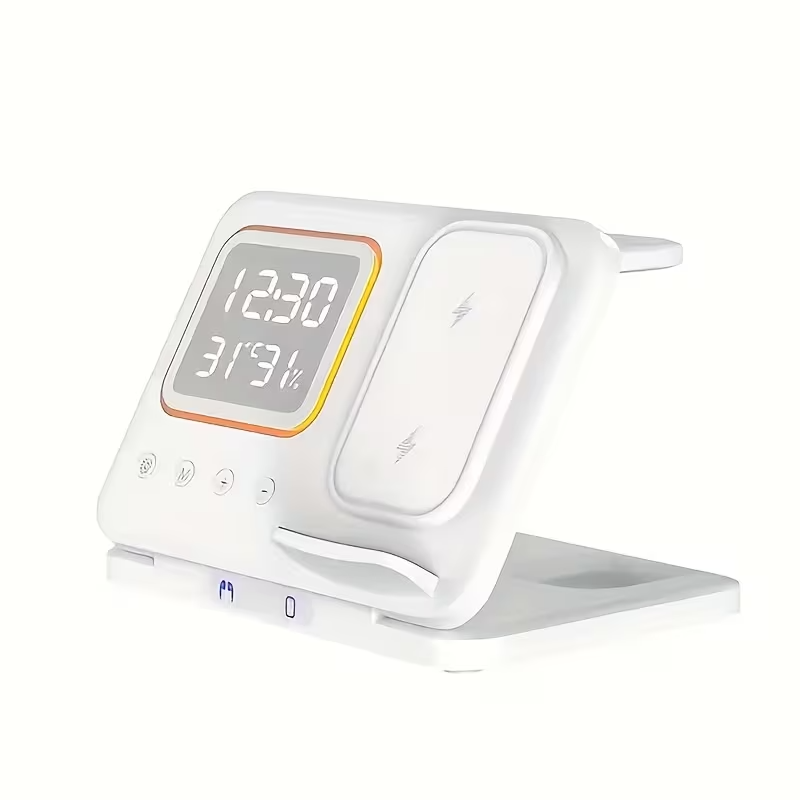5-in-1 Wireless Charging Station 15W Fast Charger Watch AirPods Night Light UK
