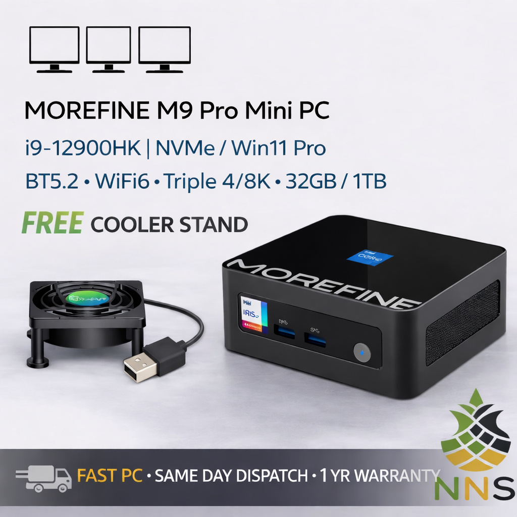 Morefine M9 Pro Mini PC i9-12900H NVMe Win11 Pro BT5.2 WiFi6 Triple 4K 32GB 1TB