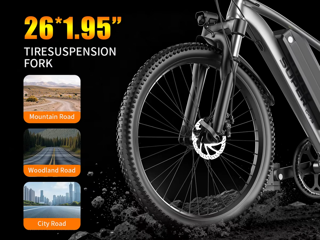 UPlee G73 Electric Bike 26” 48V 10Ah or 13Ah Battery 7-Speed Adult E Bike MTB UK