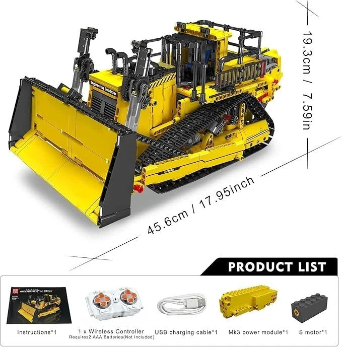Mould King 15084 RC Bulldozer Building Blocks 1508pc Brick Set UK