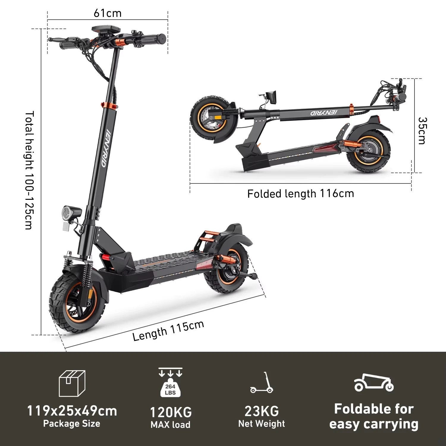 iENYRID iE-M4 Pro S+ Foldable Electric Scooter 250W 48V 12.5Ah E Scooter Adults