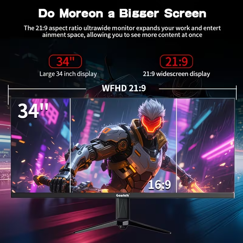 Gawfolk 34" IPS QHD Gaming Monitor 165Hz UK