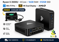 NiPoGi E3 Ryzen 5 Mini PC 3.7GHz 4 Core 16GB 512GB SSD Win11 Pro Wifi Triple 4K