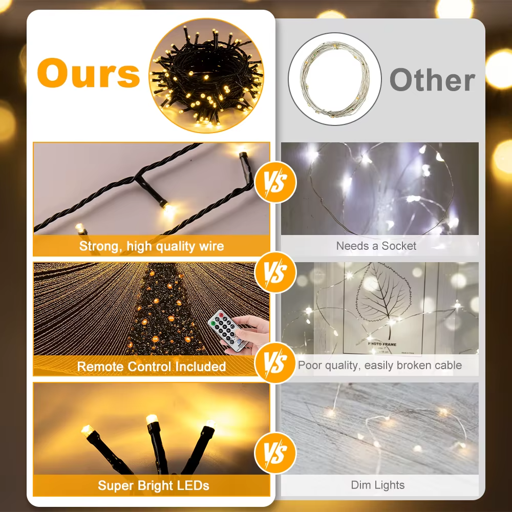 50M LED Cluster Fairy String Lights Christmas UK