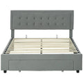 HOMCOM King Size Bed Frame Headboard Storage Grey Modern UK