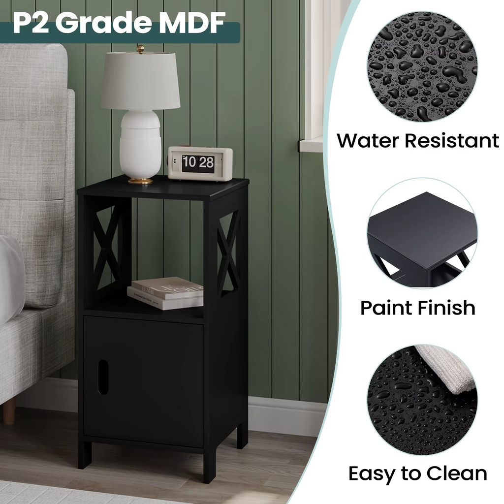Bedside Tables Set of 2 Nightstand White Modern UK