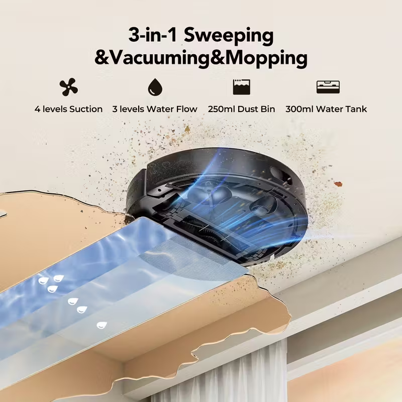 Lubluelu L15 Max Robot Vacuum & Mop 6000Pa Self-Empty 3in1 Smart Mapping WiFi UK