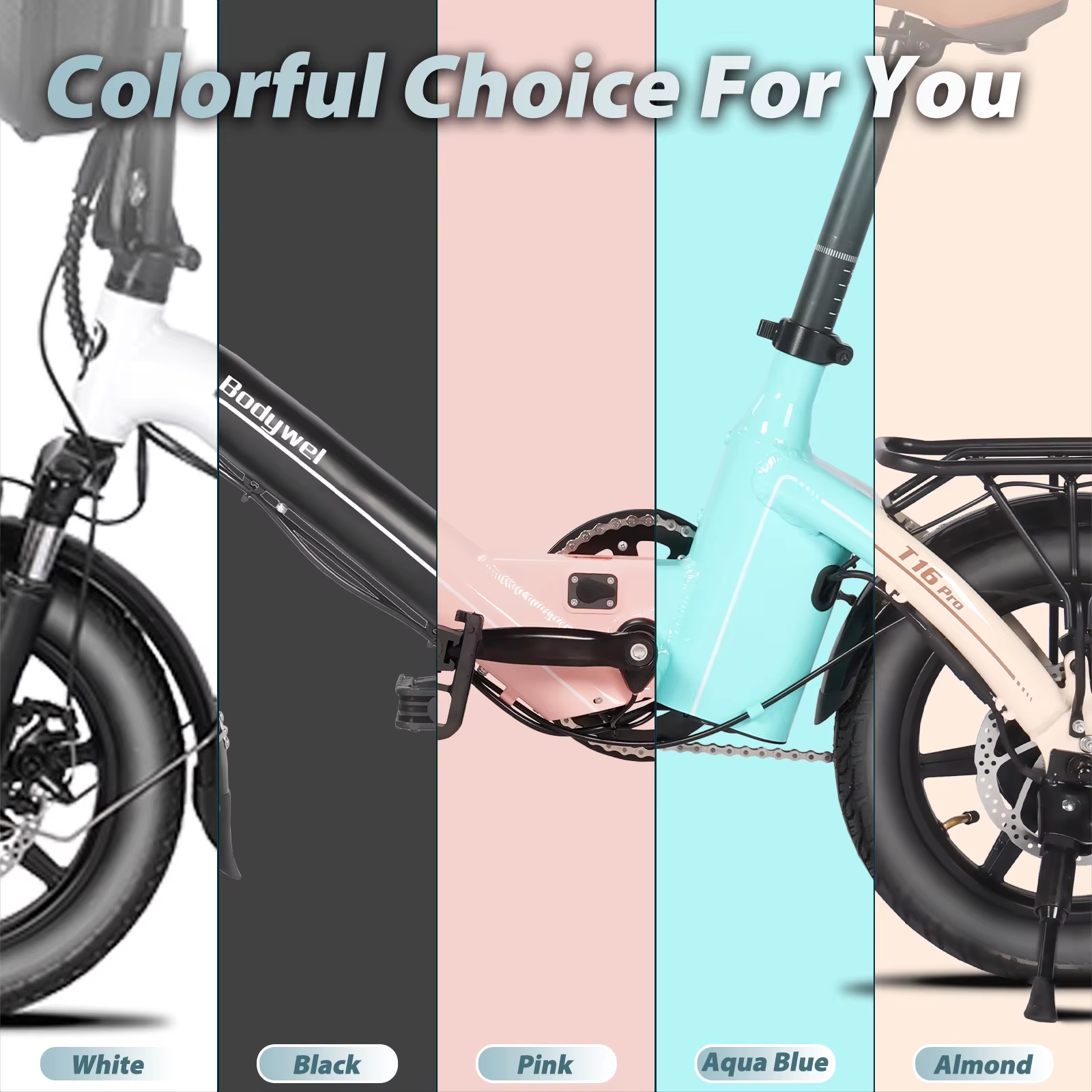 Bodywel T16PRO 14" Foldable Electric Bike 250W 36V City E-Bike Commuter 50KM UK