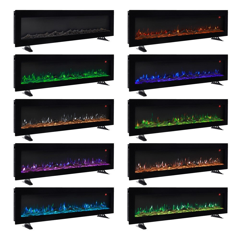Modern Electric Fireplace TV Stand LED Flames Remote Storage Console UK