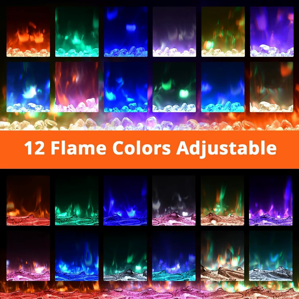 Modern Electric Fireplace TV Stand LED Flames Remote Storage Console 60" UK