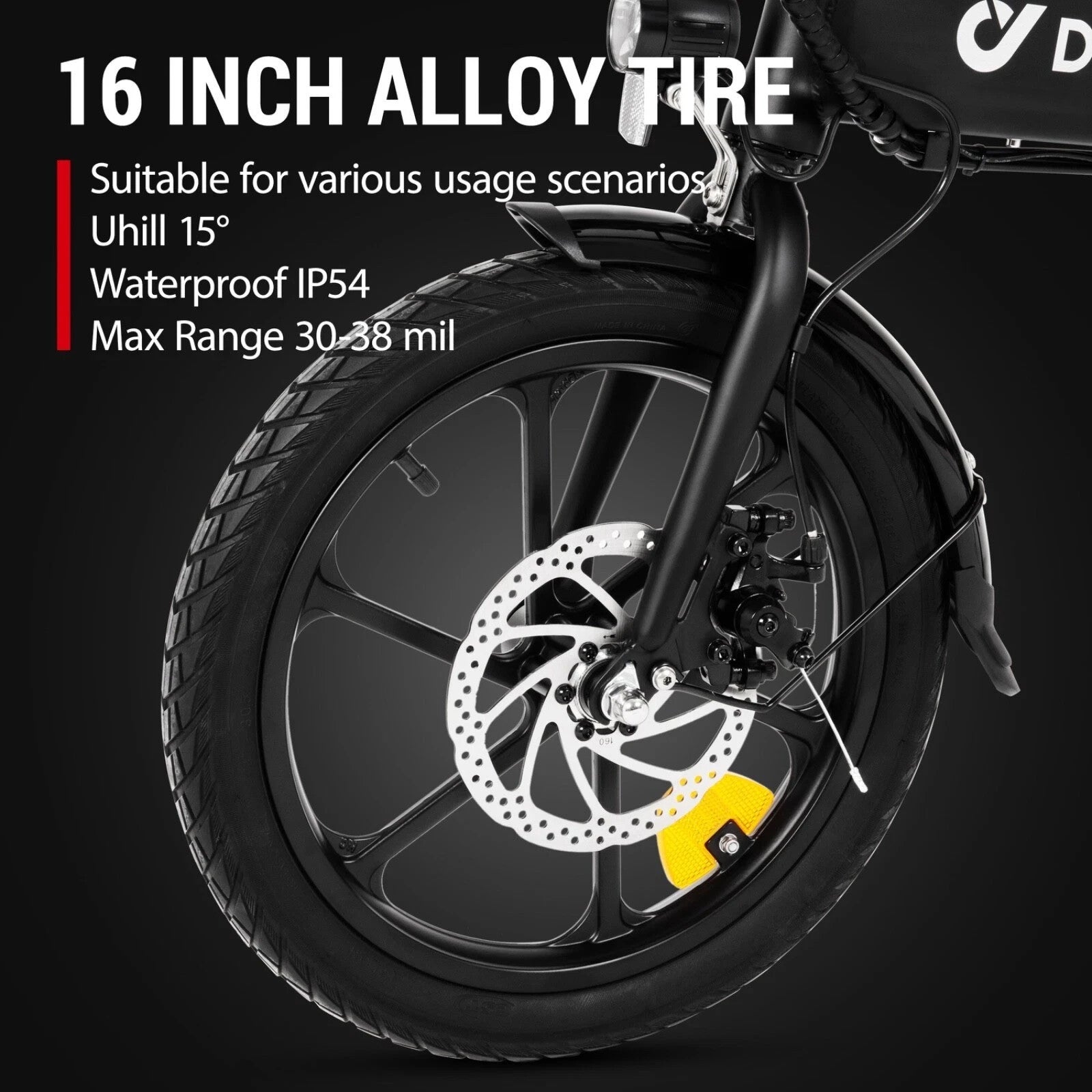 DYU A1F PRO 16" Folding Electric Bike 250W 36V E-Bike 60KM Range City Urban