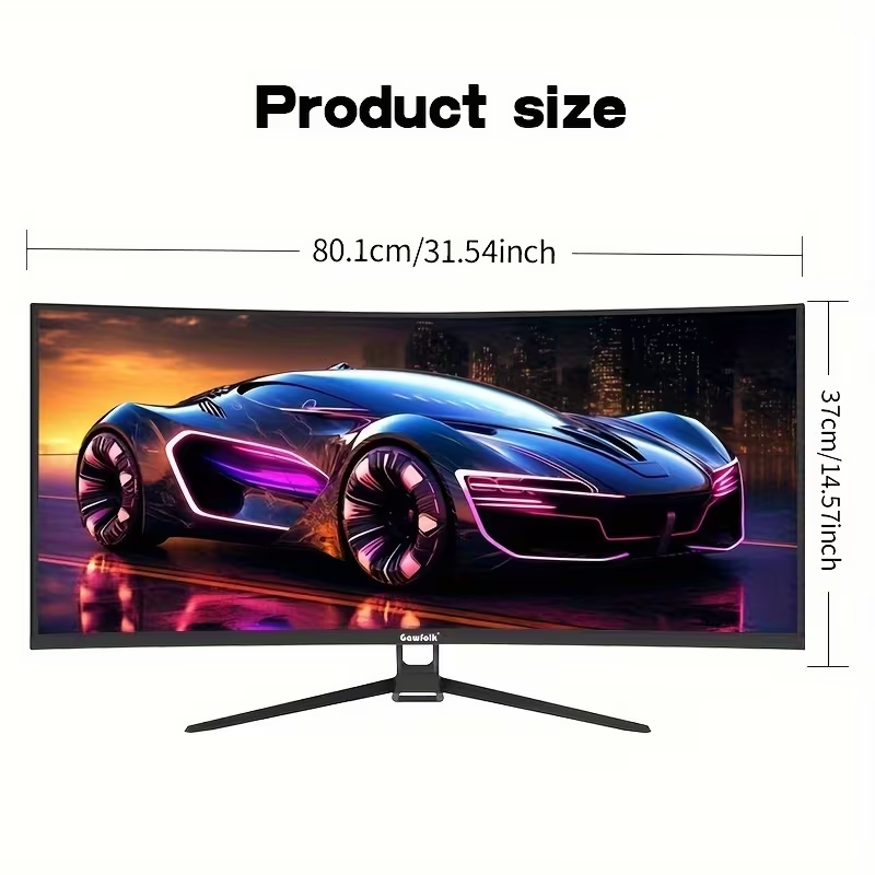 Gawfolk 34" Curved Gaming Monitor 165Hz 1ms UK