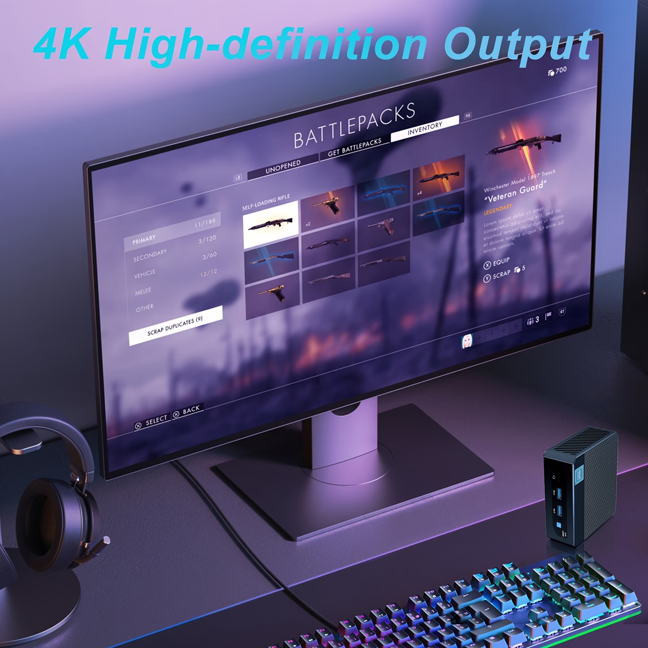 Mini PC Intel 12th Gen N95 4 Core 16GB RAM 512GB SSD Win 11 Pro 4K Dual Display